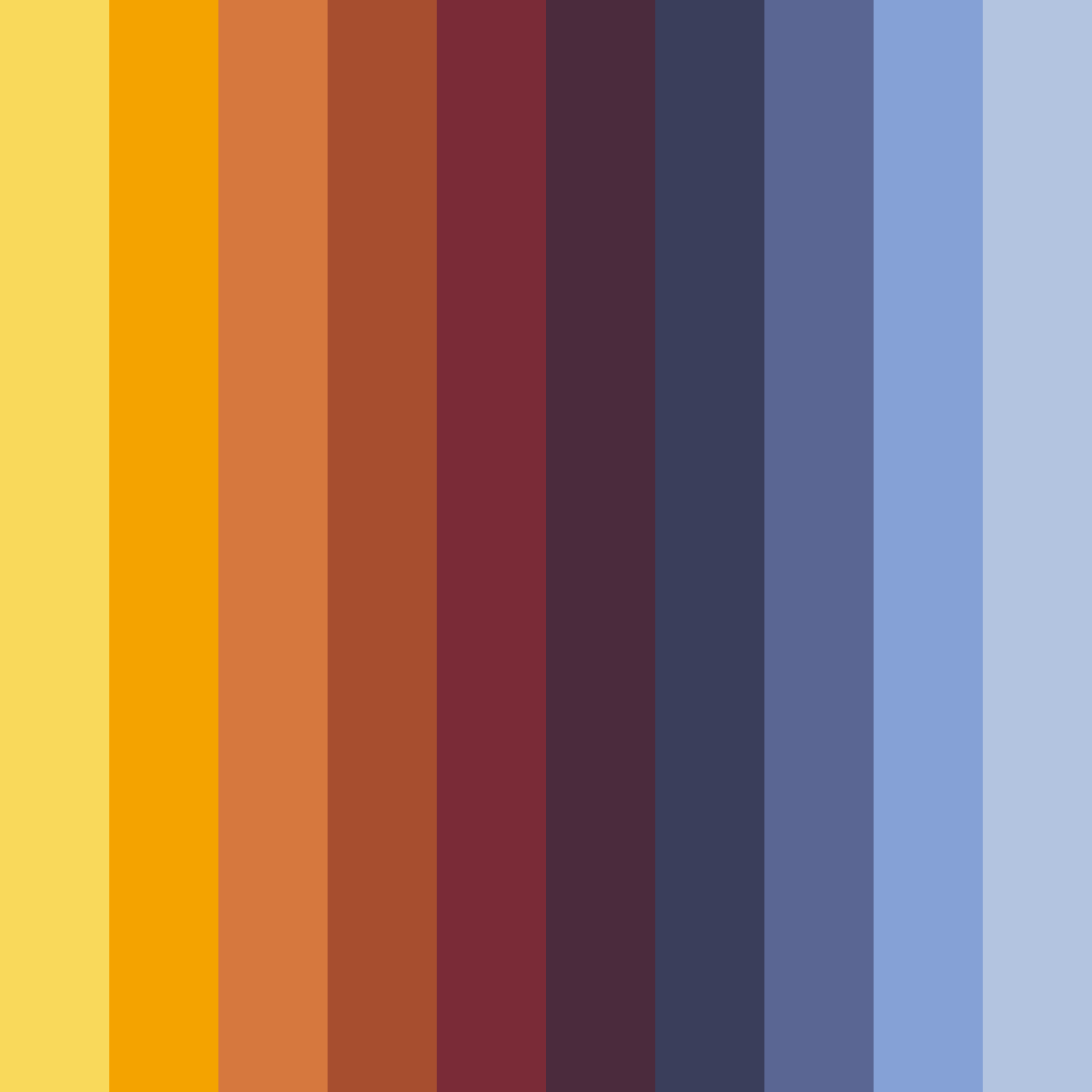 Download sunset colors color palette PNG image (square)