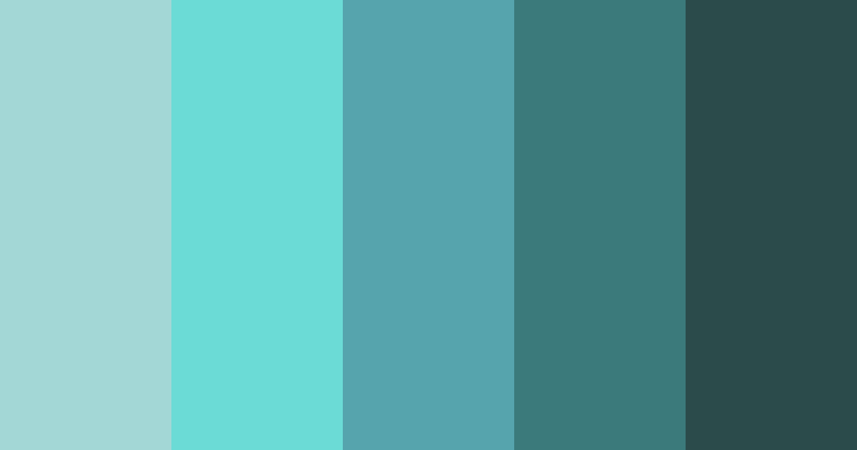 Download teal tones color palette PNG image (landscape)