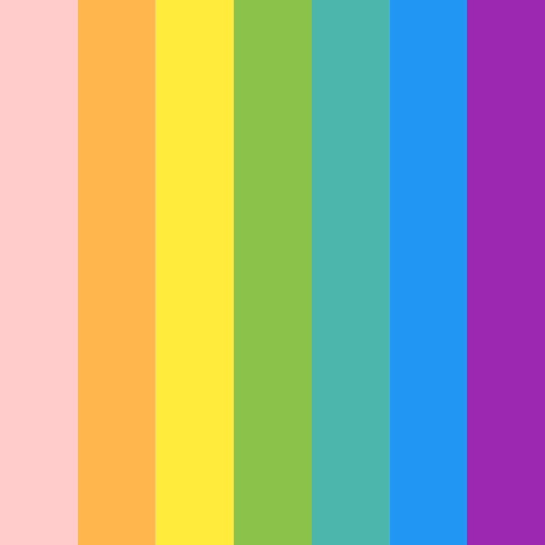 Download rainbow colors color palette PNG image (square)