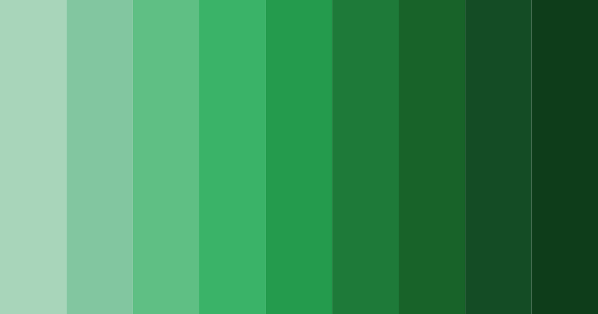 Download dark green shades color palette PNG image (landscape)