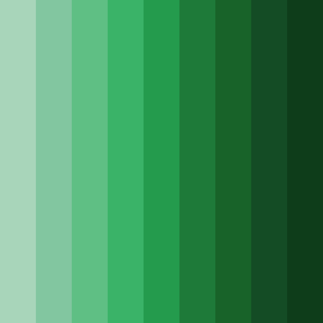 Download dark green shades color palette PNG image (square)
