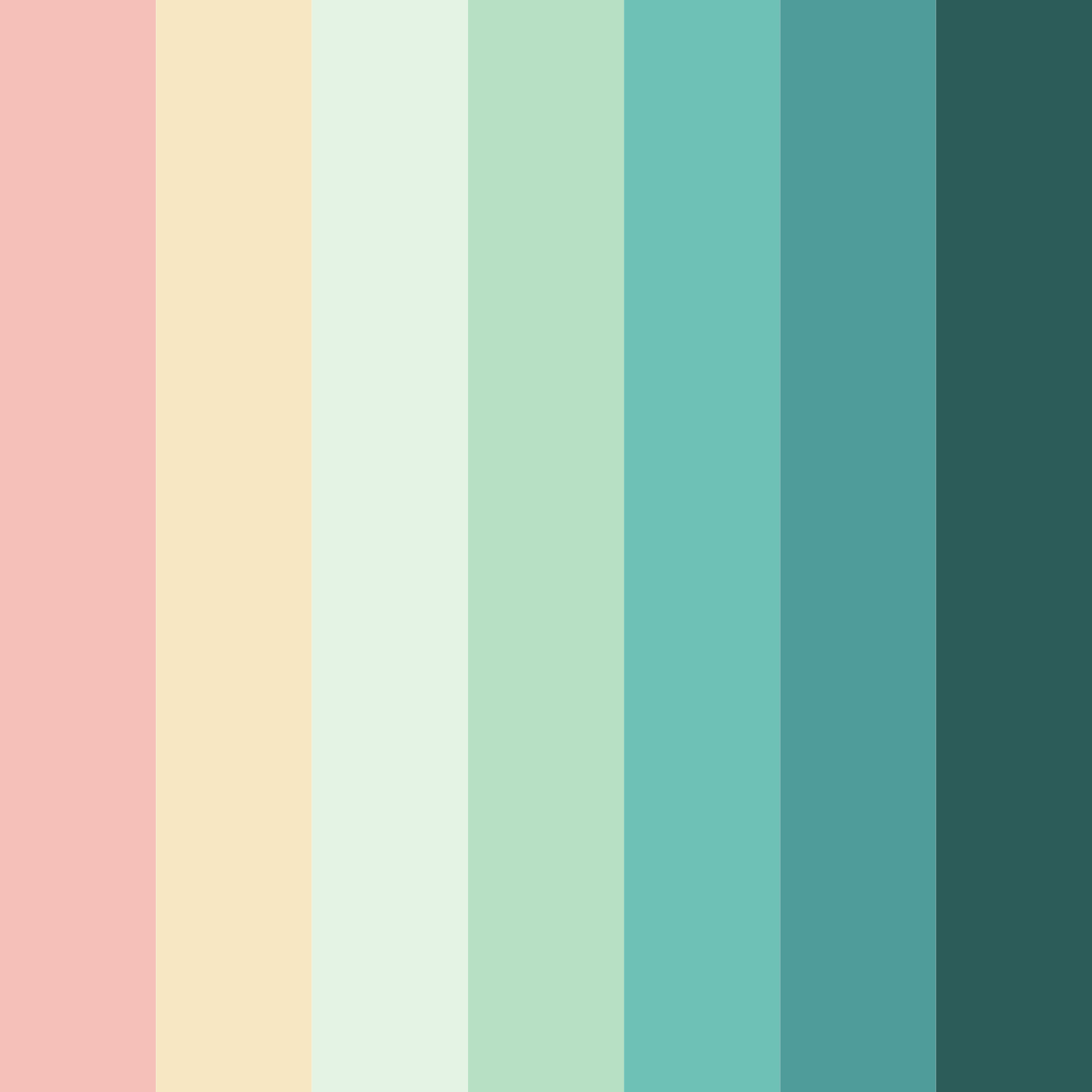 Download shades of green color palette PNG image (square)