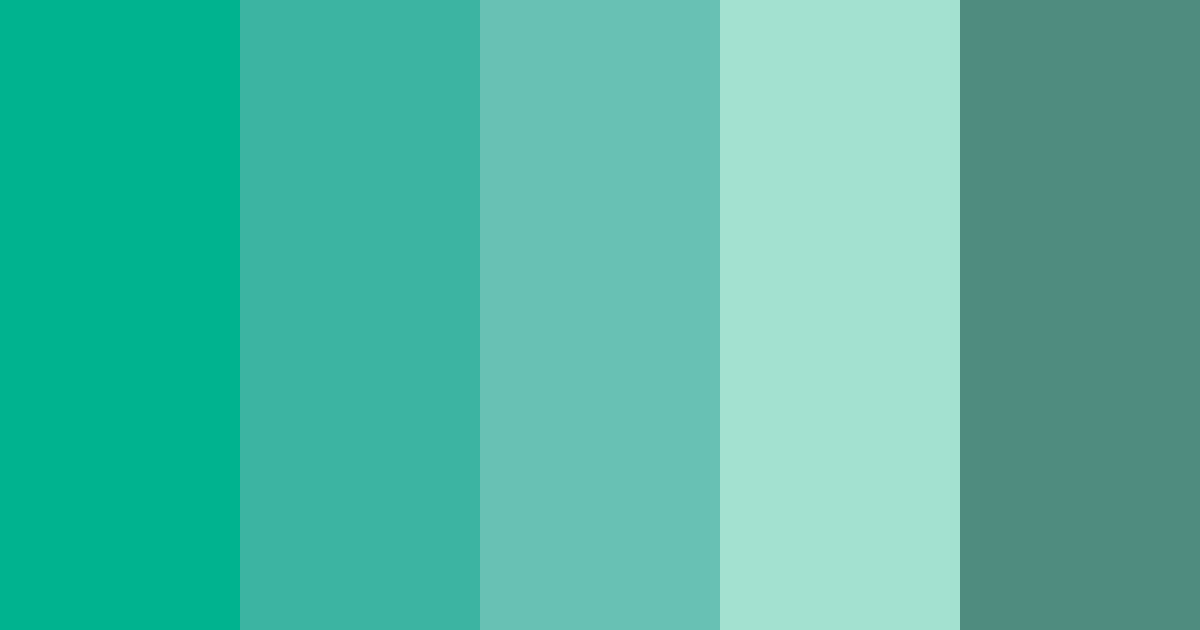 Download shades of teal color palette PNG image (landscape)