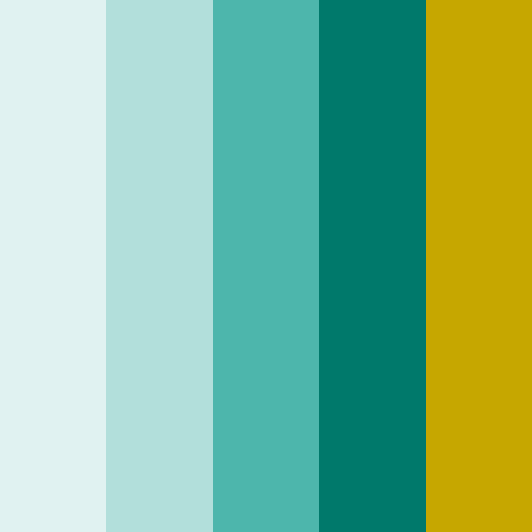 Download teal and gold tides color palette PNG image (square)