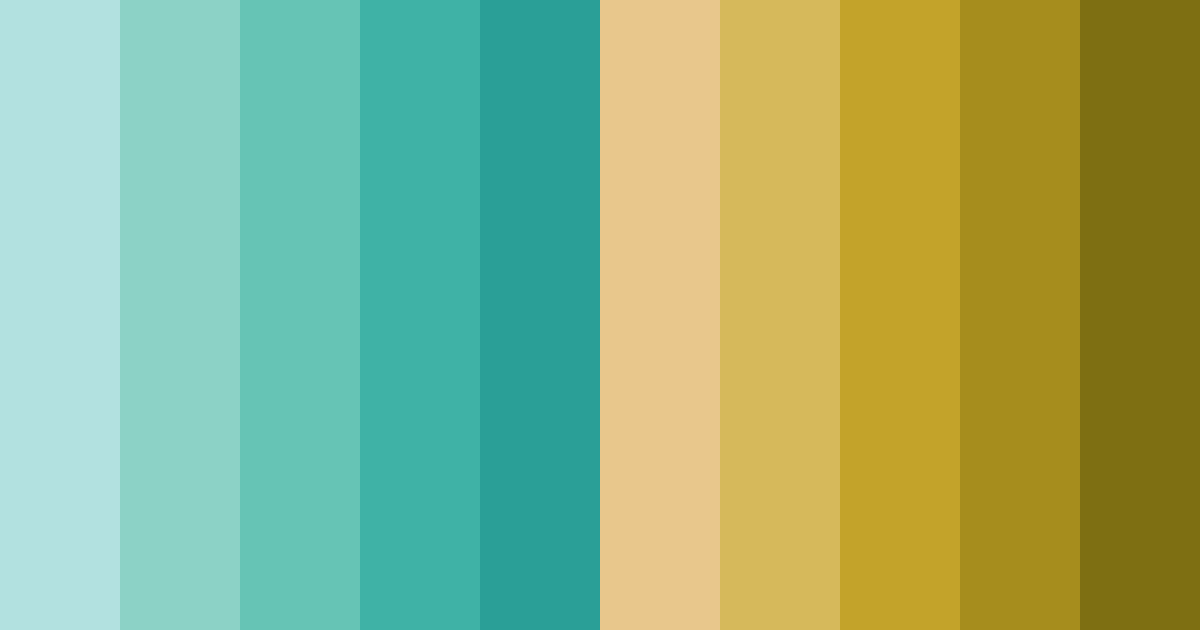 Download teal and gold ancient sea color palette PNG image (landscape)