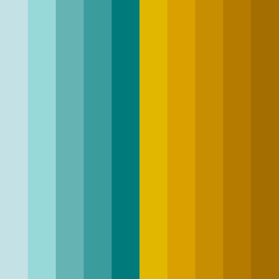 Download teal and gold ancient sea color palette PNG image (square)