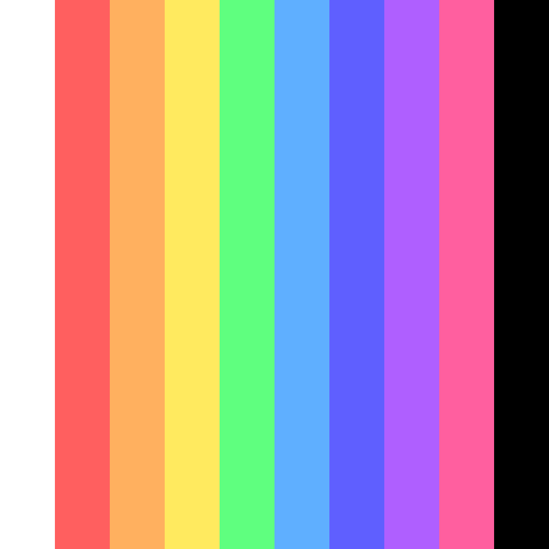 Download neon rainbow and black color palette PNG image (square)