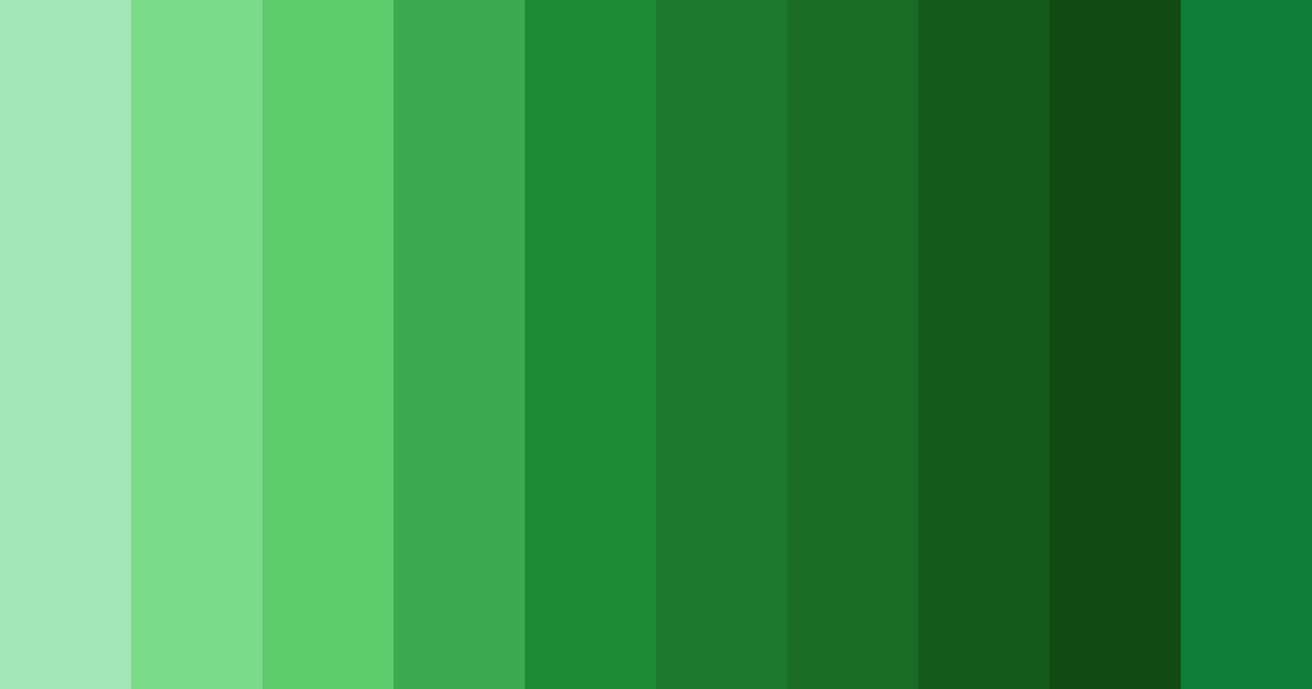 Download green shades color palette PNG image (landscape)