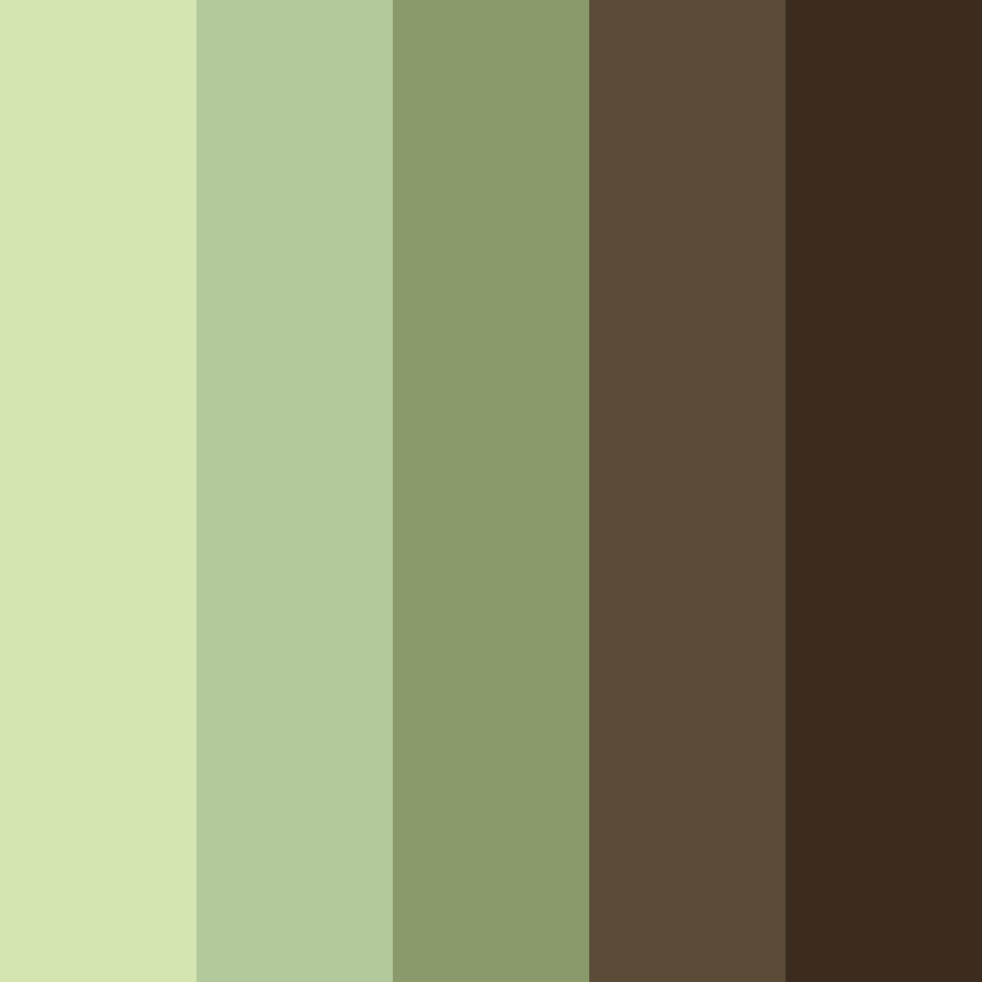 Download shades of green and brown color palette PNG image (square)