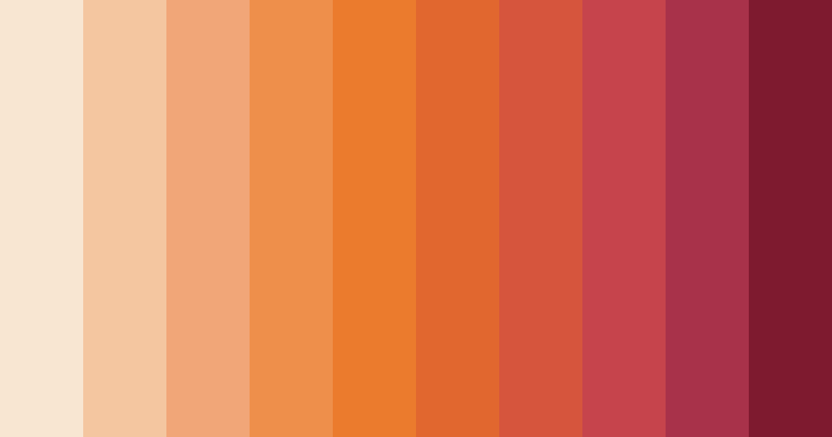 Download peach tea shades color palette PNG image (landscape)