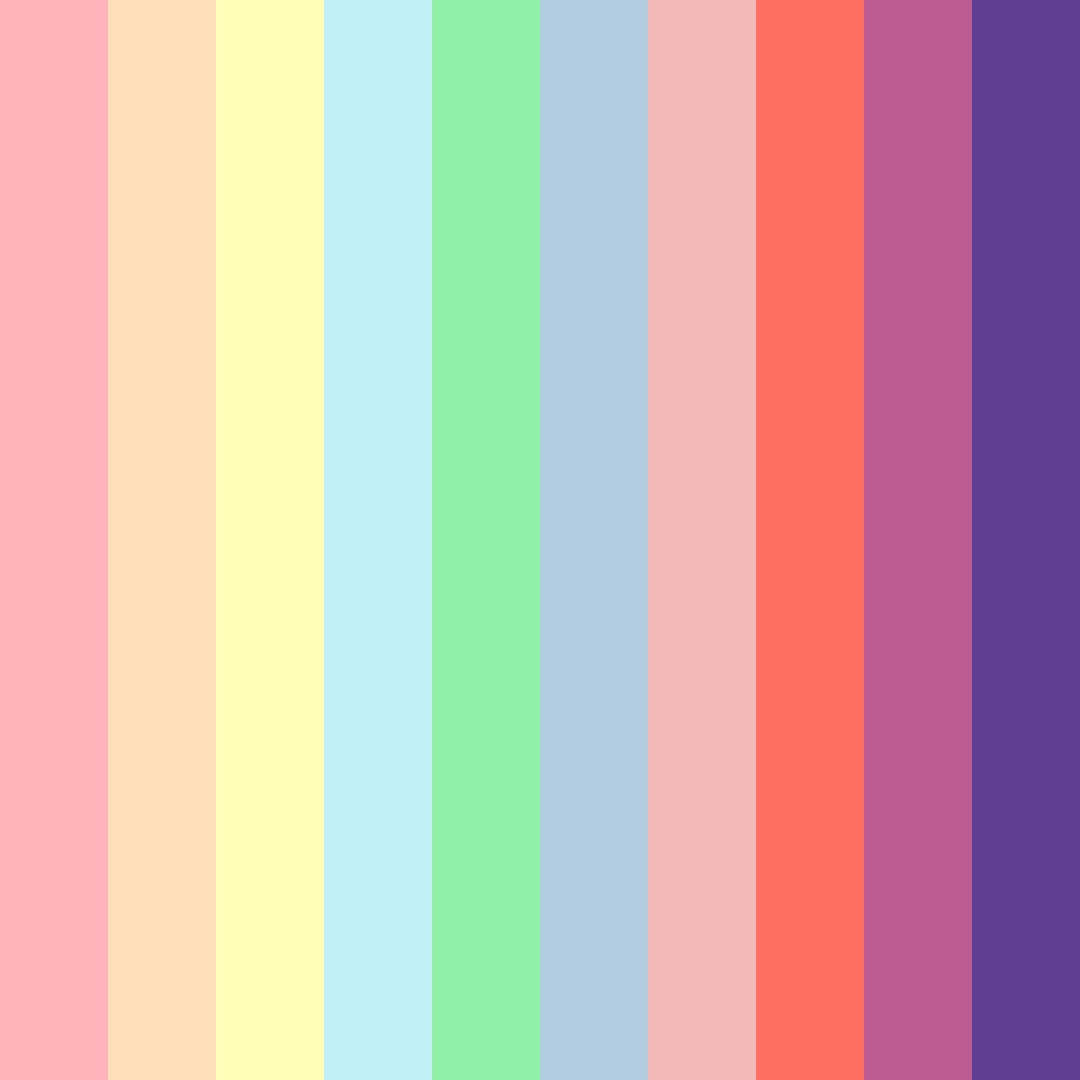 Download rainbow serenade color palette PNG image (square)