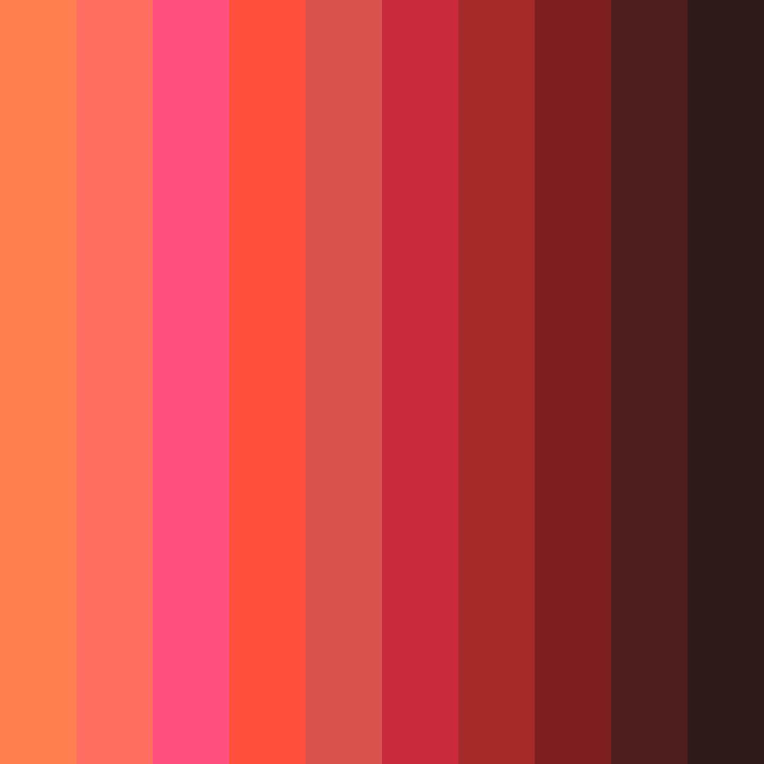Download deep red rainbow color palette PNG image (square)