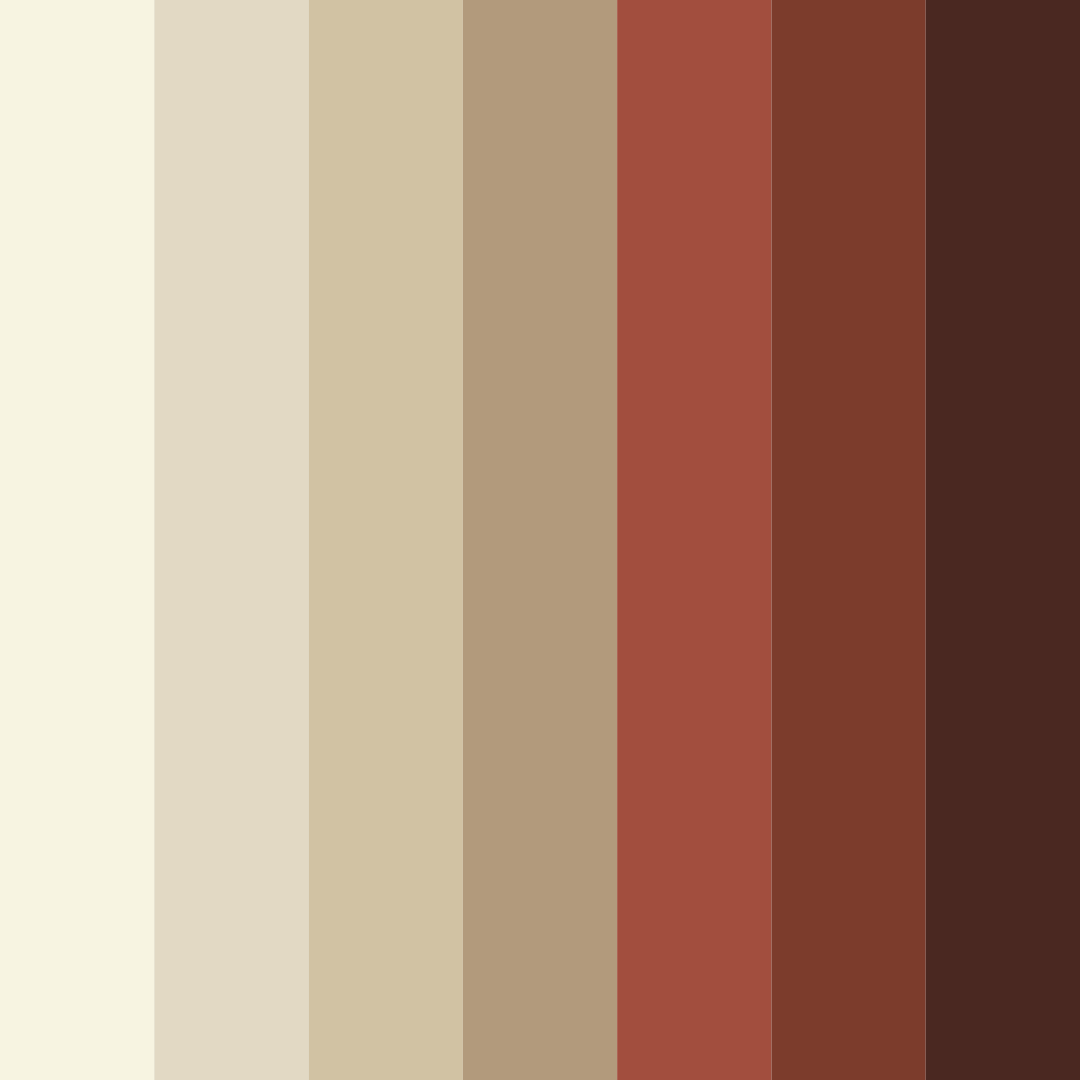 Download shades of brown color palette PNG image (square)
