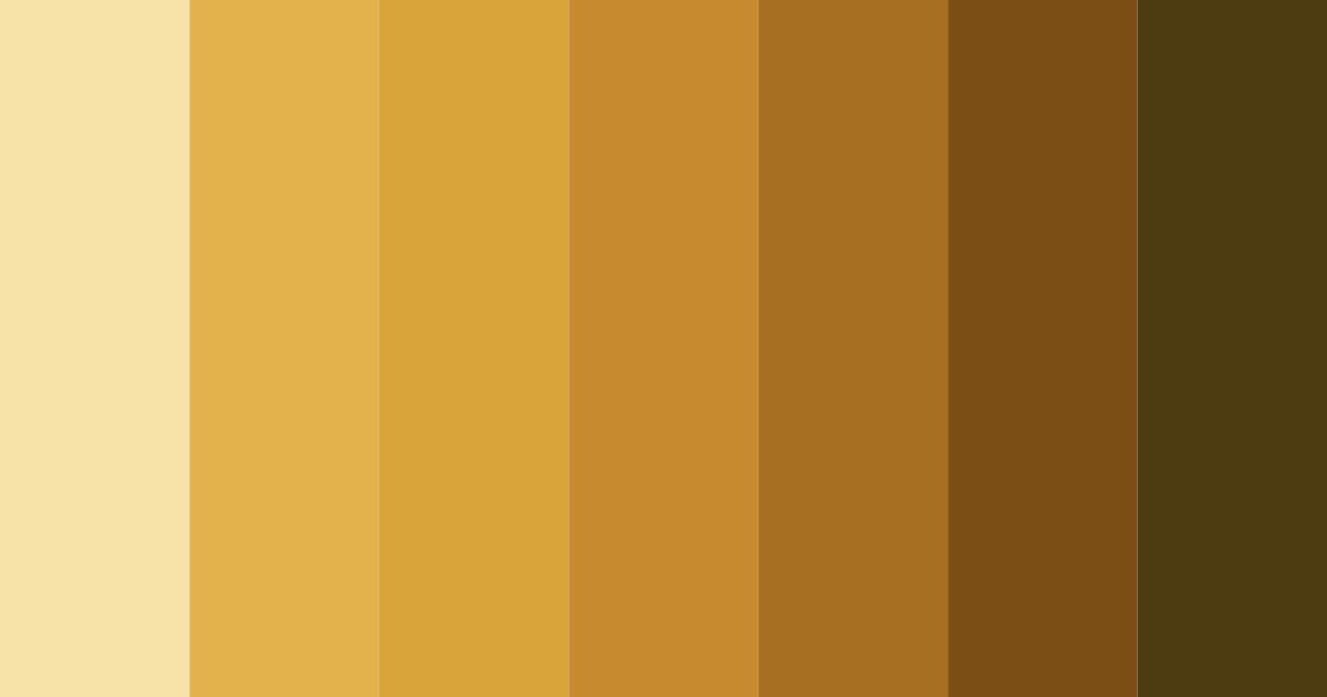 Download honey brown shades color palette PNG image (landscape)