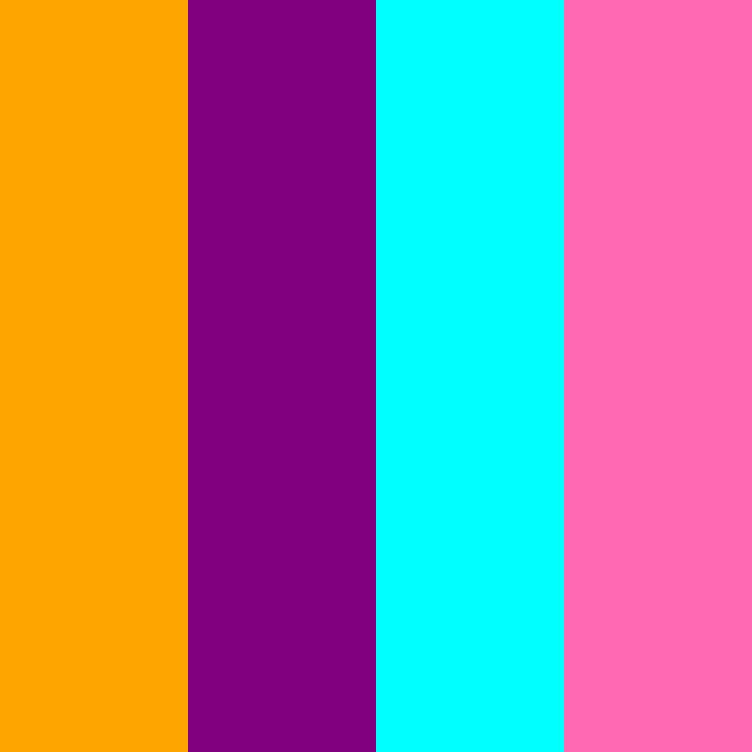 Download tropical neon color palette PNG image (square)