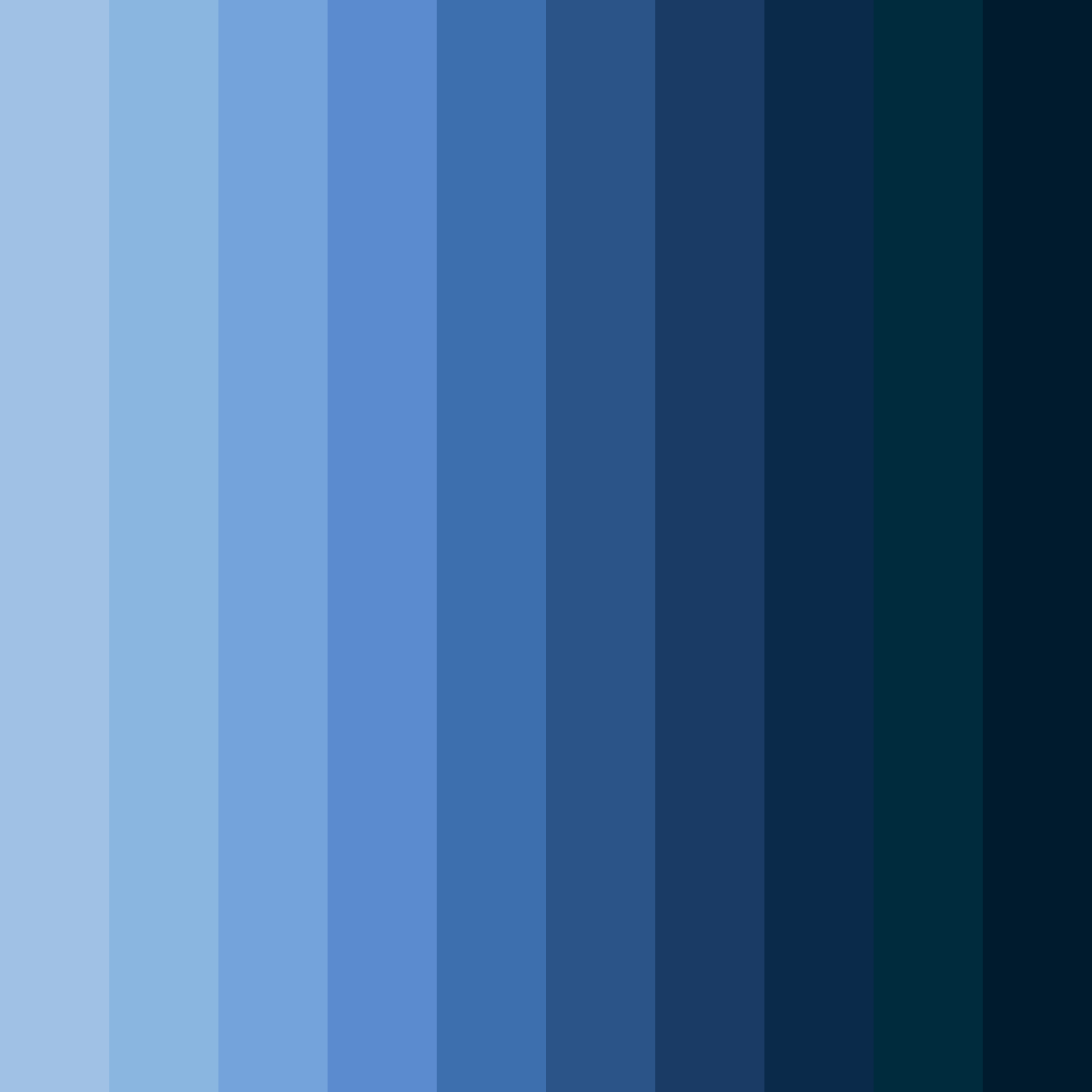 Download shades of blue color palette PNG image (square)