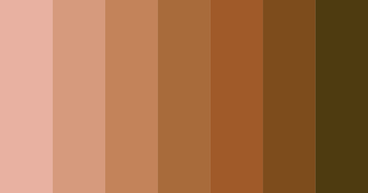 Download shades of brown color palette PNG image (landscape)
