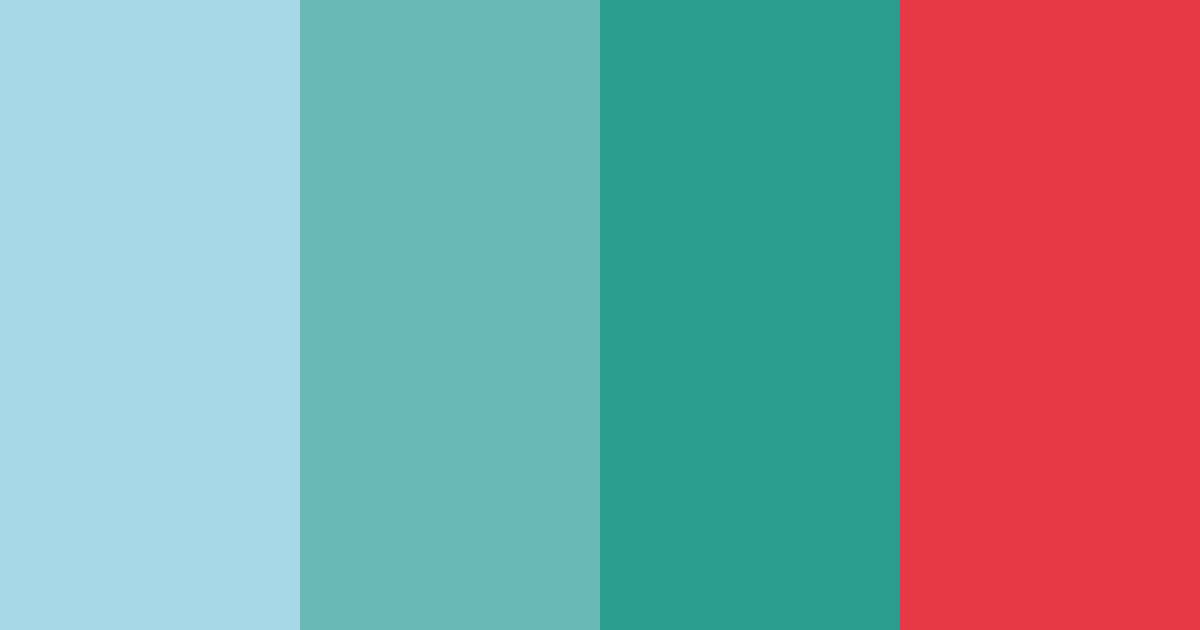 Download blue green with a touch of red color palette PNG image (landscape)