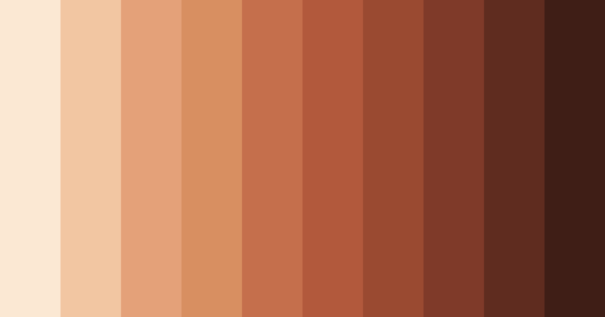 Download skin tone shades color palette PNG image (landscape)