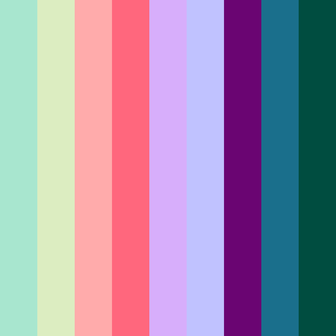 Download emerald and pink delight color palette PNG image (square)