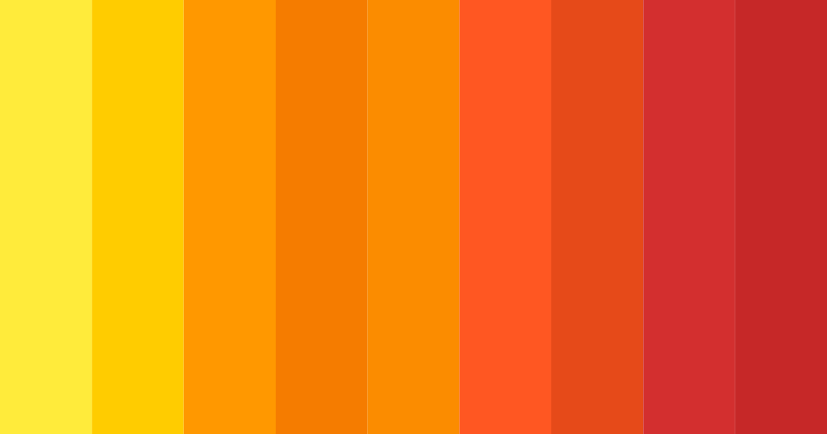 Download shades of orange color palette PNG image (landscape)