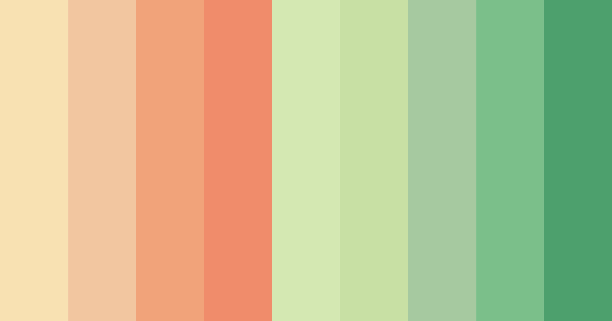 Download peach and pistachio delight color palette PNG image (landscape)