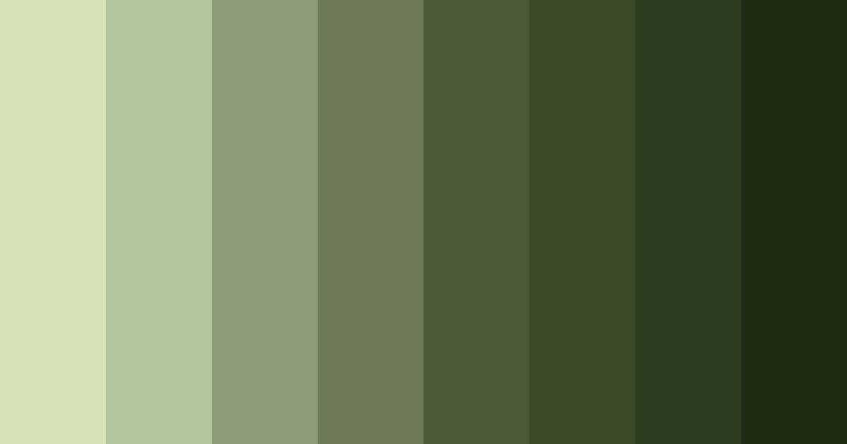 Download shades of olive color palette PNG image (landscape)
