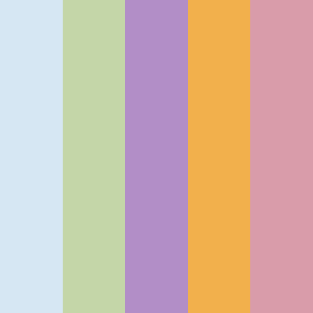 Download whimsical garden serenity color palette PNG image (square)