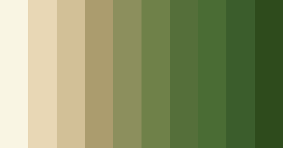 Download shades of green cream color palette PNG image (landscape)