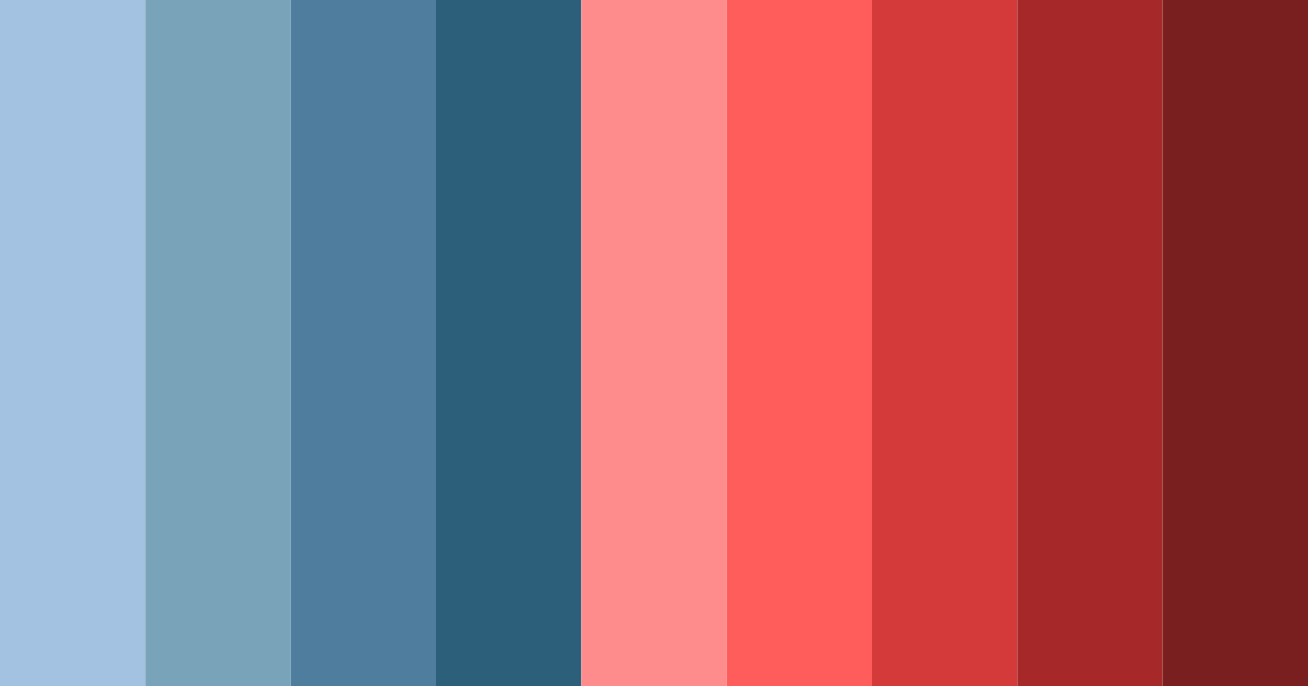 Download red and blue harmony color palette PNG image (landscape)