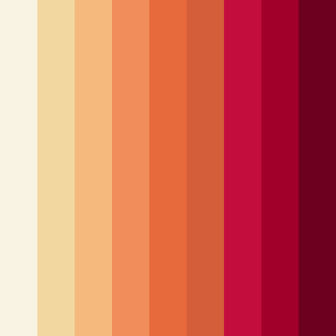 Download red sunset color palette PNG image (square)