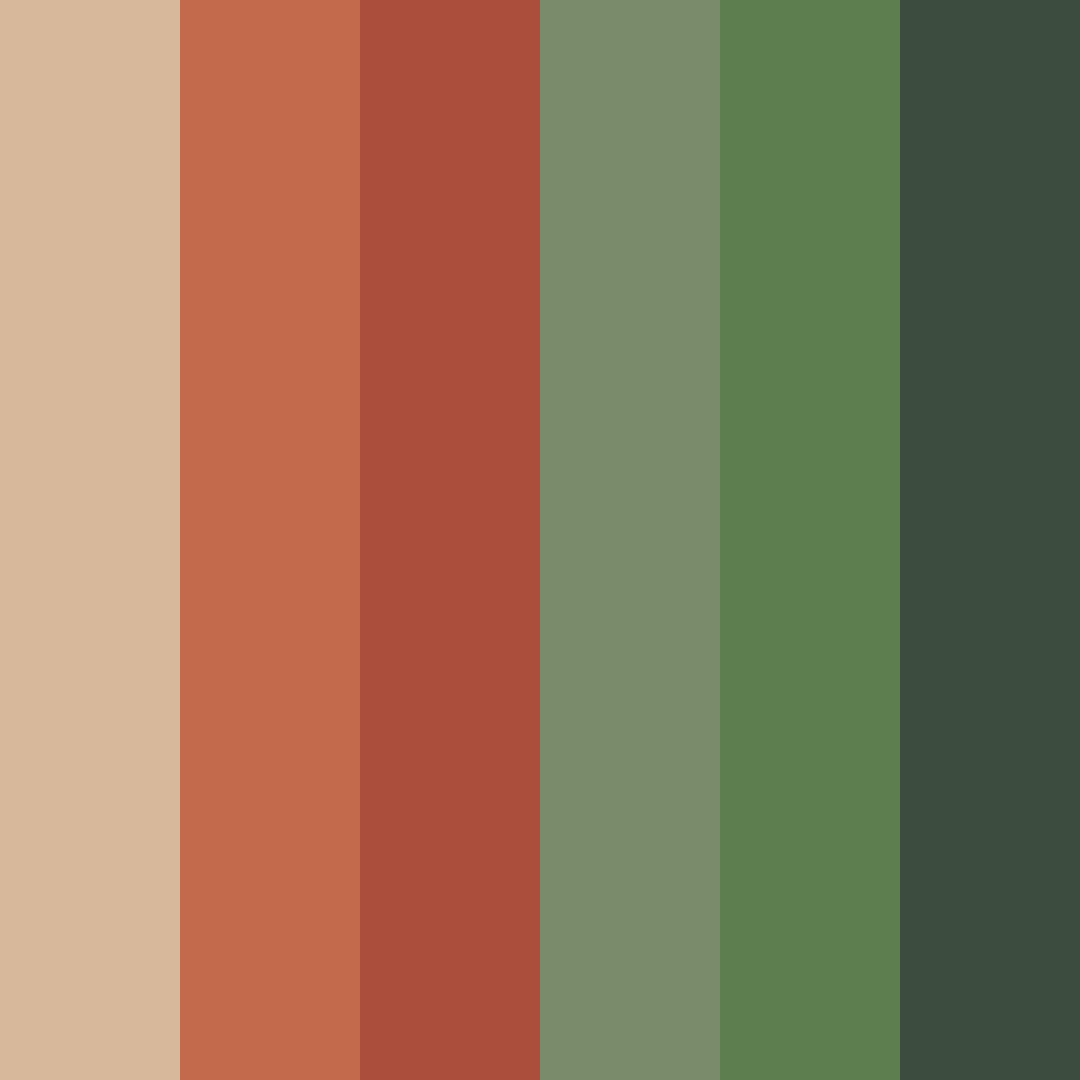 Download earthy red and green color palette PNG image (square)
