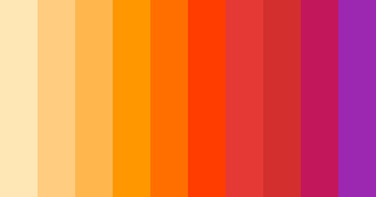 Download warm sunset color palette PNG image (landscape)
