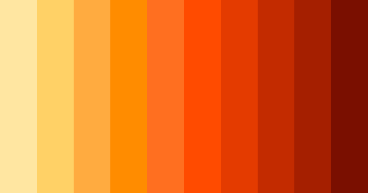 Download vibrant orange contrast color palette PNG image (landscape)
