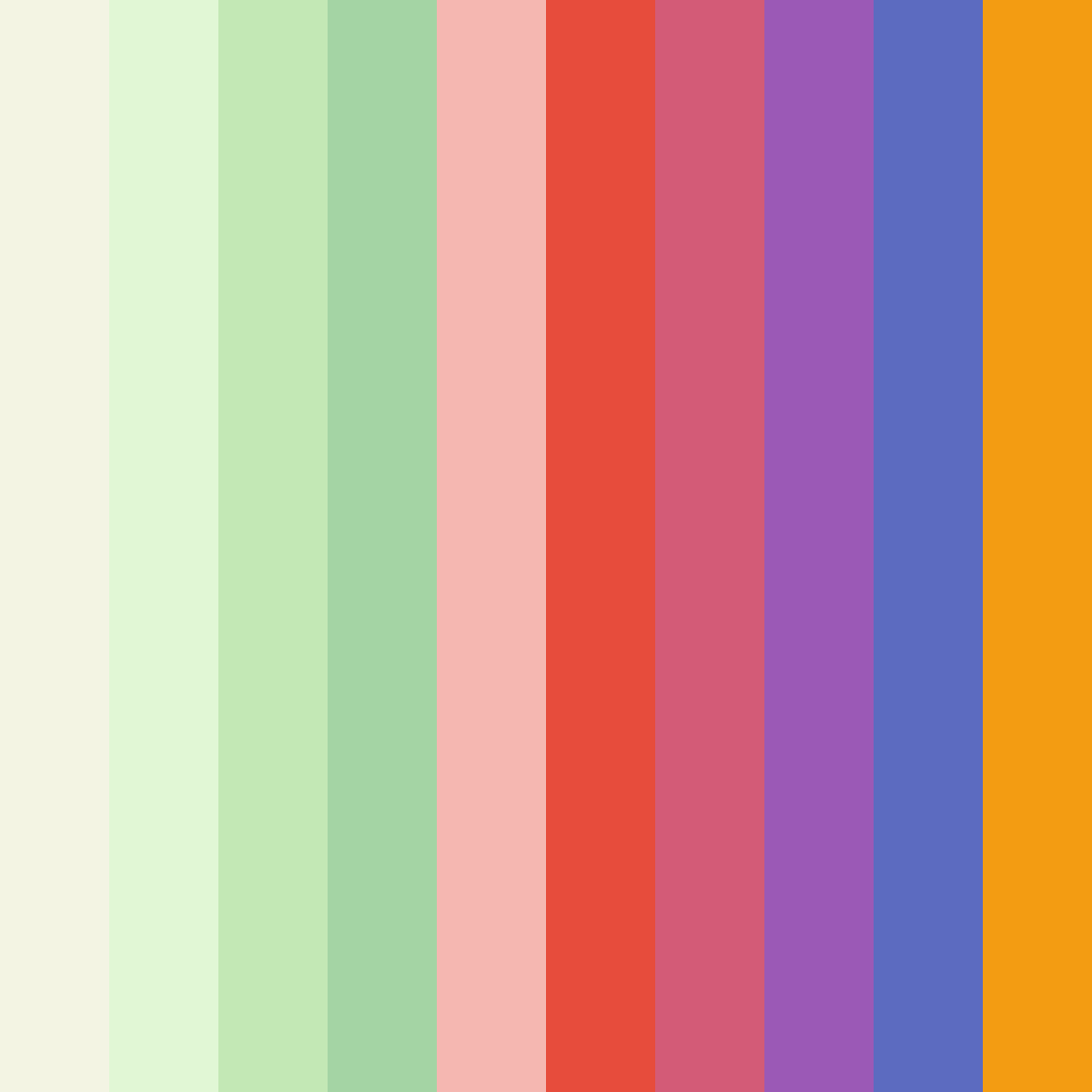 Download whimsical garden party color palette PNG image (square)