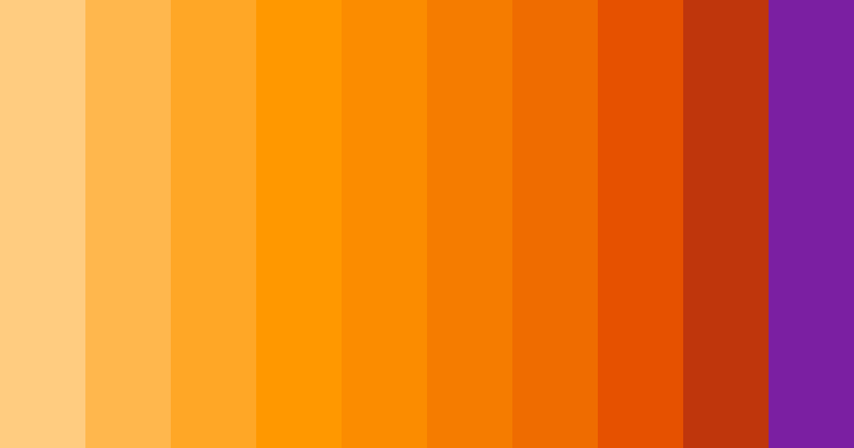 Download vibrant orange color palette PNG image (landscape)