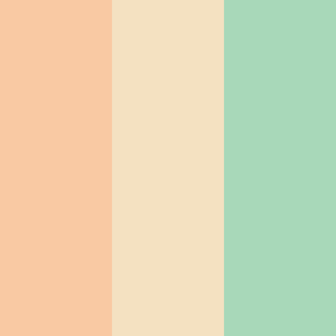 Download peachy cream green color palette PNG image (square)