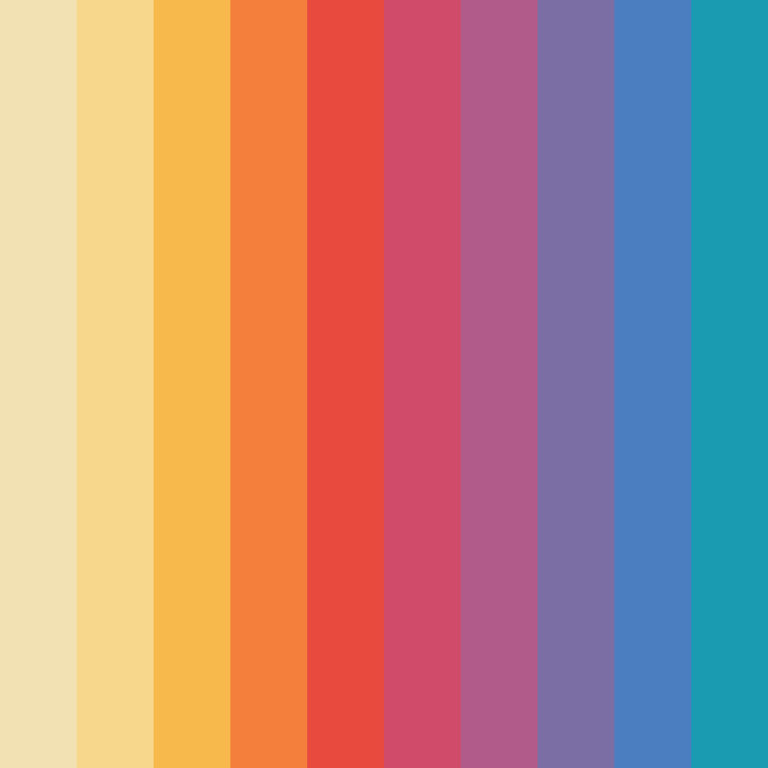 Download colorful blue color palette PNG image (square)