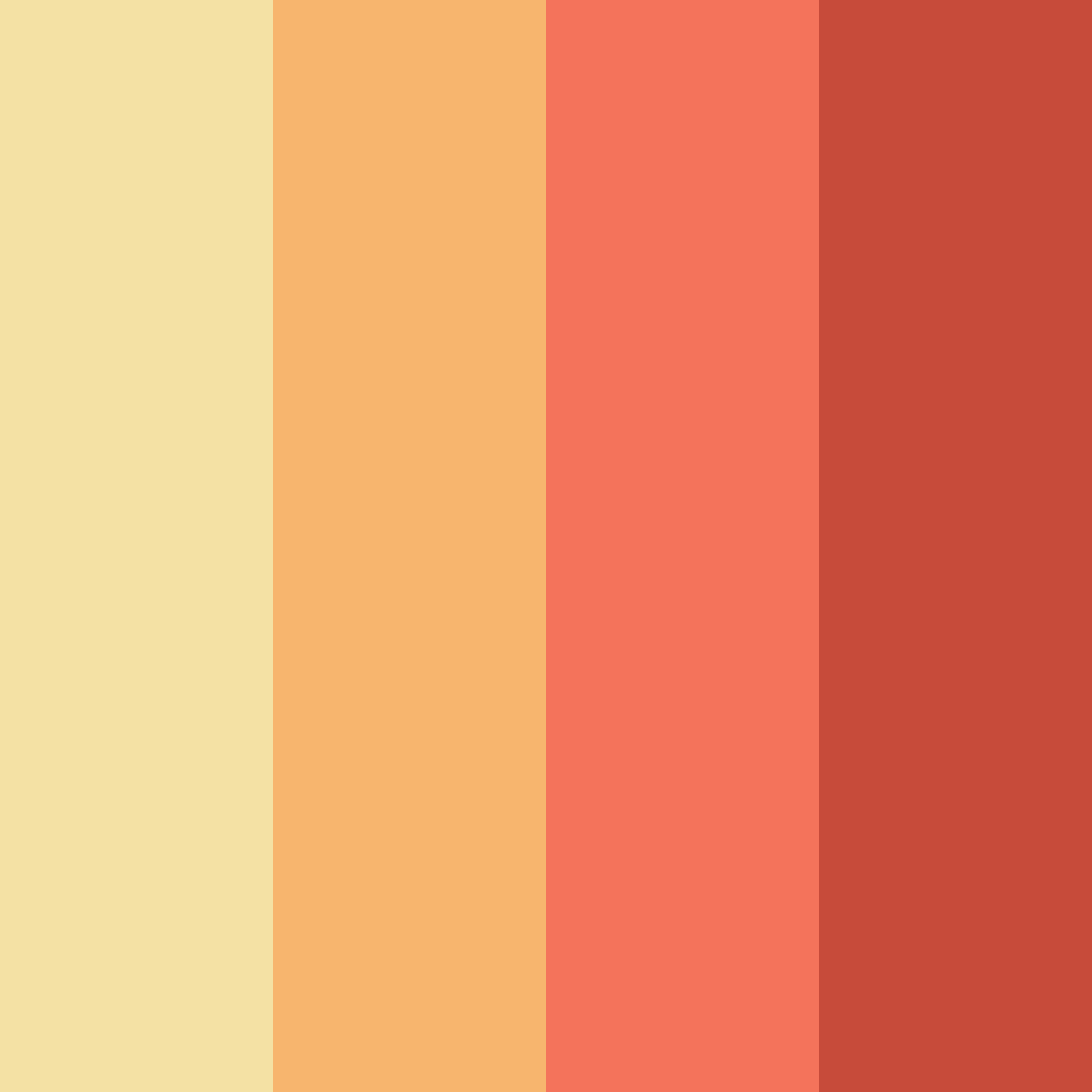 Download warm summer red color palette PNG image (square)