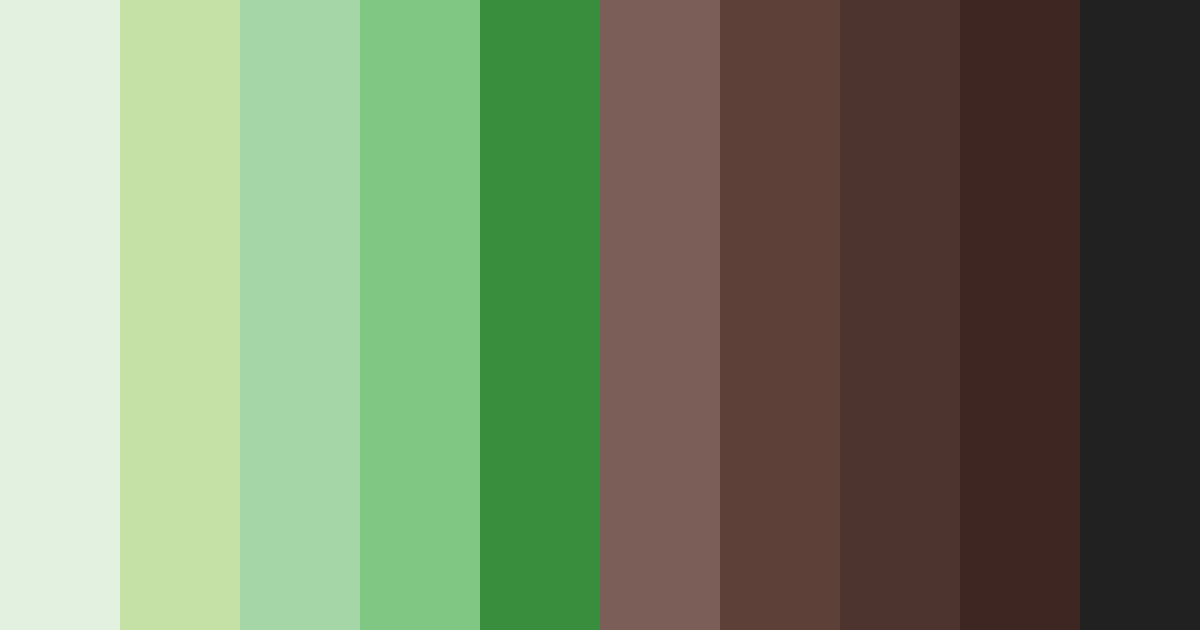 Download shades of green brown black color palette PNG image (landscape)