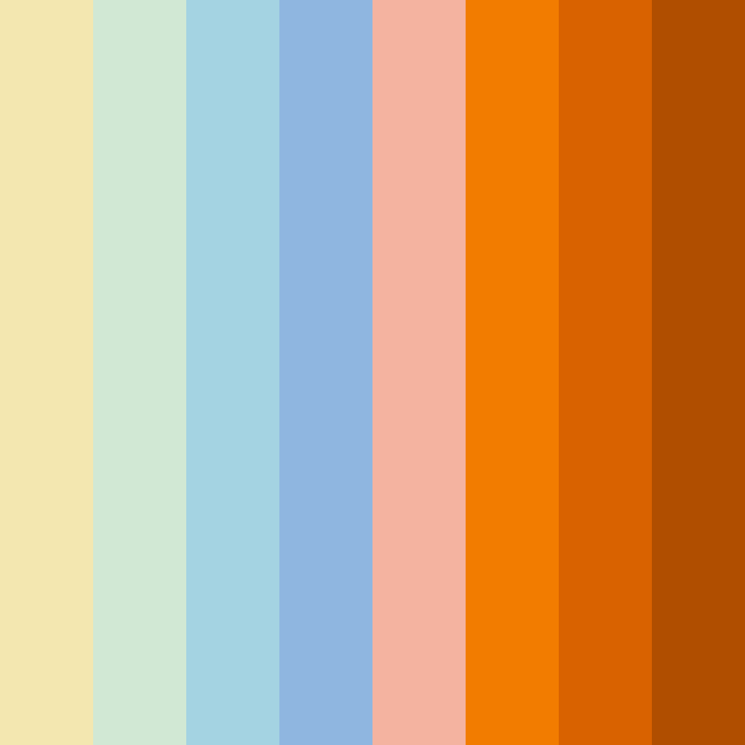 Download pastel orange blue color palette PNG image (square)