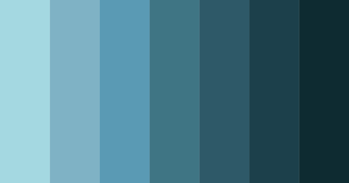 Download shades of turquoise color palette PNG image (landscape)