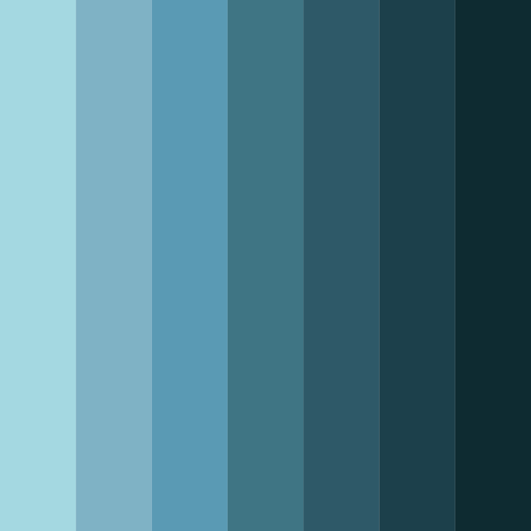 Download shades of turquoise color palette PNG image (square)