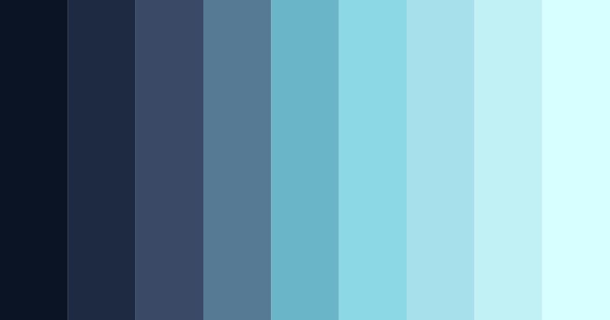 Download shades of blue color palette PNG image (landscape)