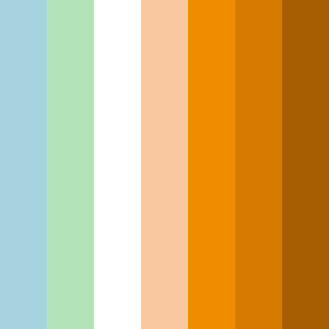 Download shades of blue green orange white color palette PNG image (square)