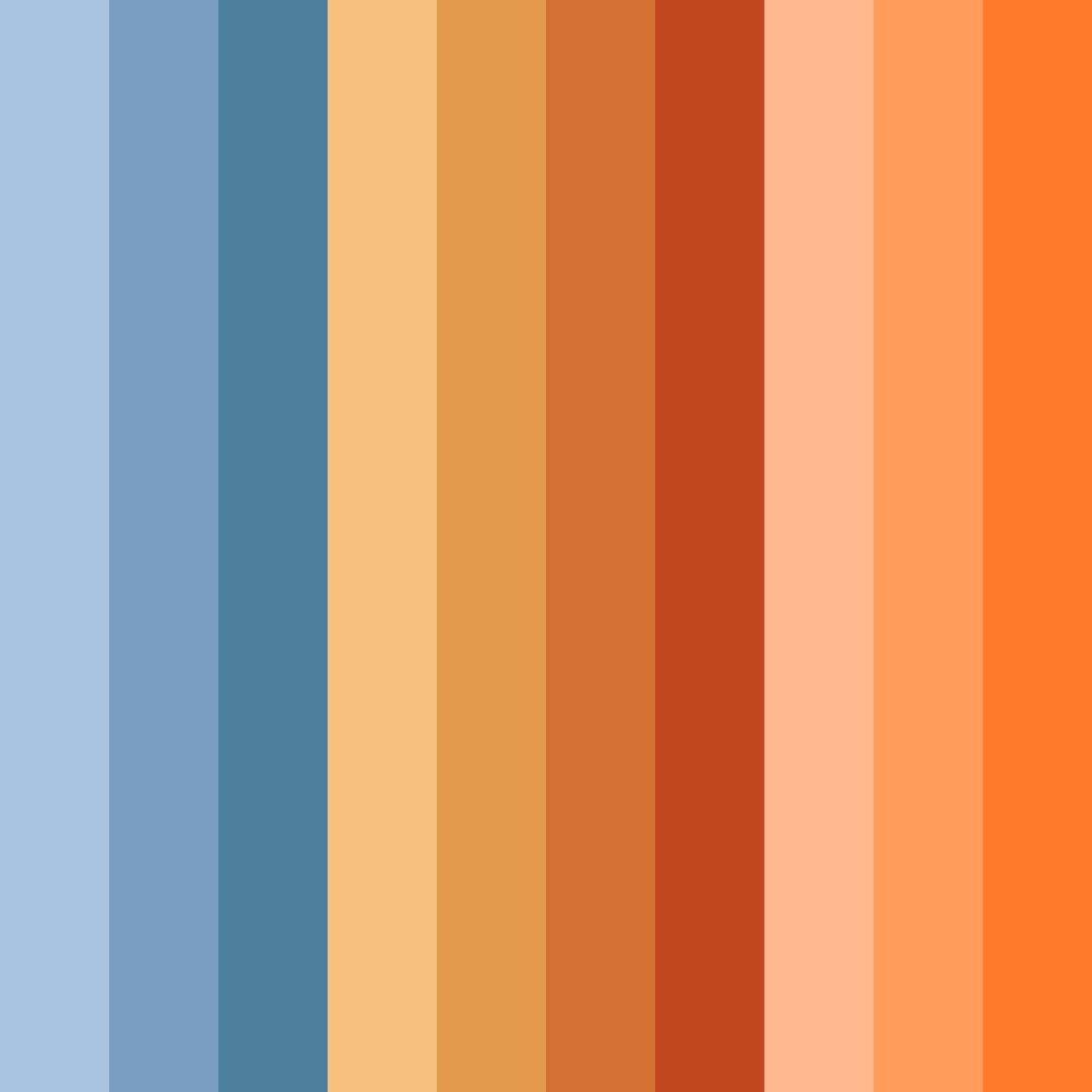 Download blue orange dream color palette PNG image (square)