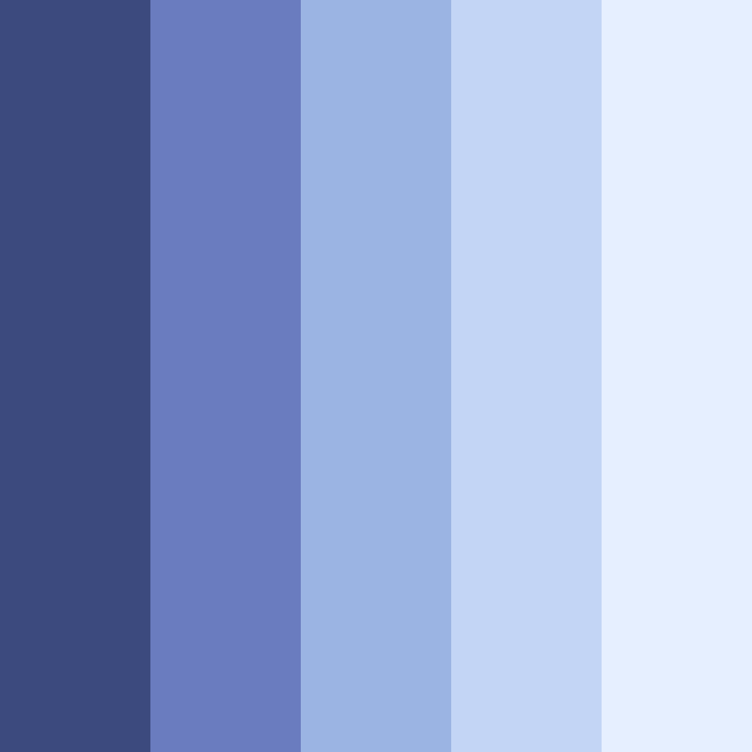 Download shades of blue color palette PNG image (square)