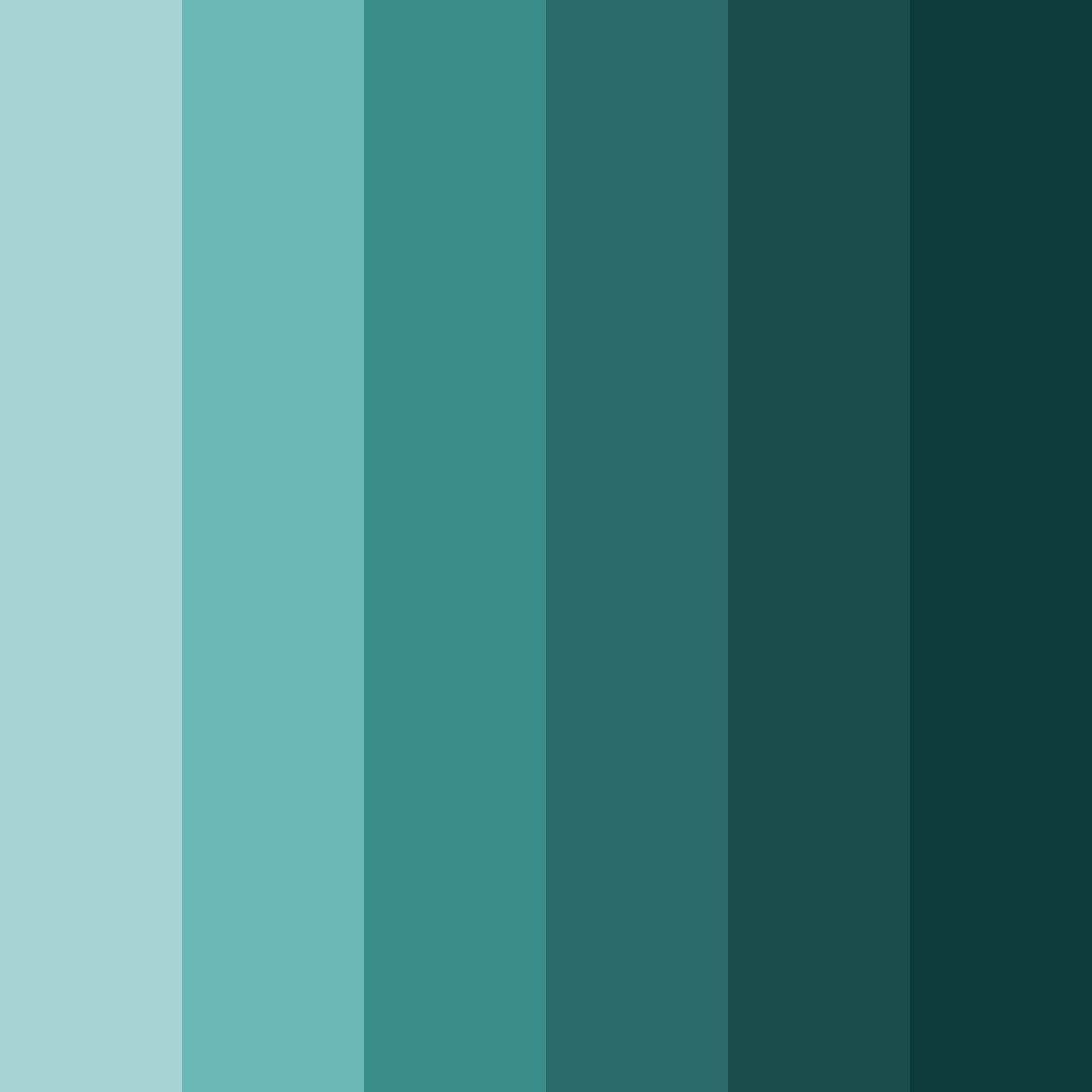 Download deep teal shades color palette PNG image (square)
