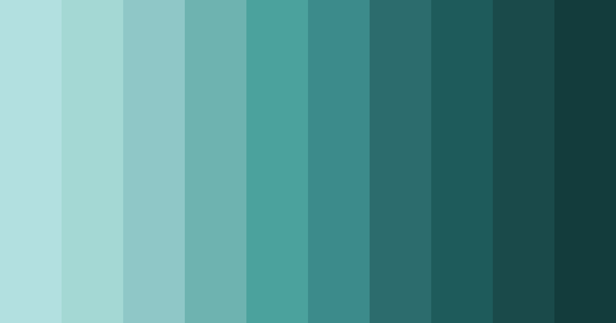 Download deep teal shades color palette PNG image (landscape)