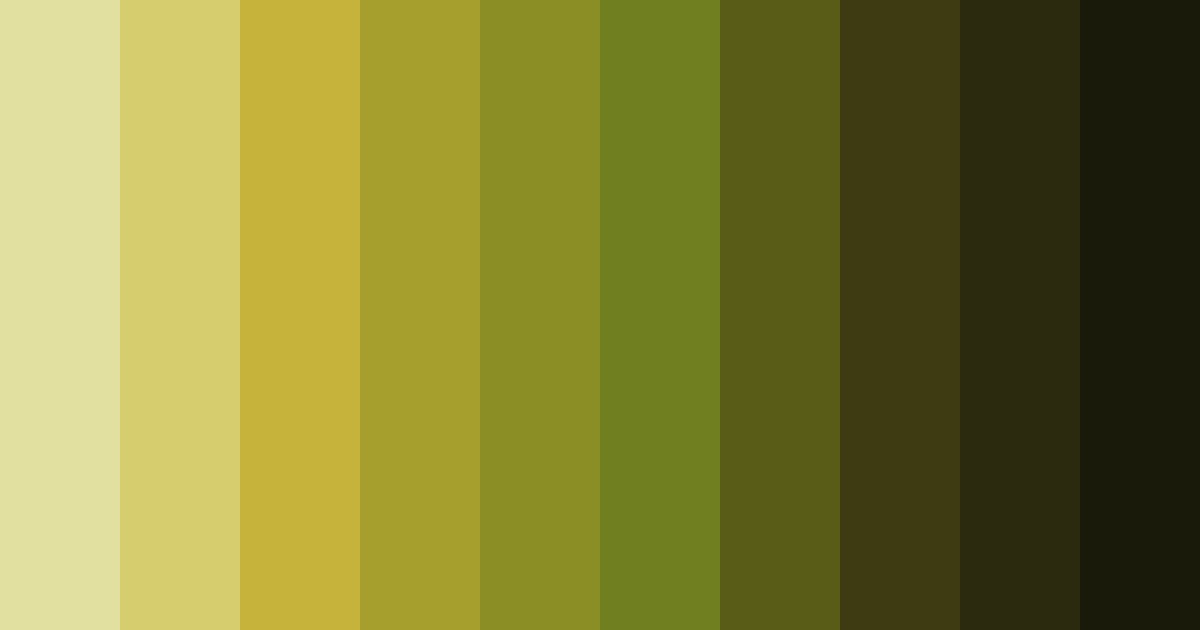Download shades of olive green color palette PNG image (landscape)